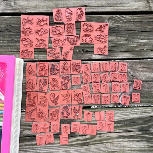 Rubber Stamping Stamp Kit Ink Art Kit Kids - Picture 16 of 16